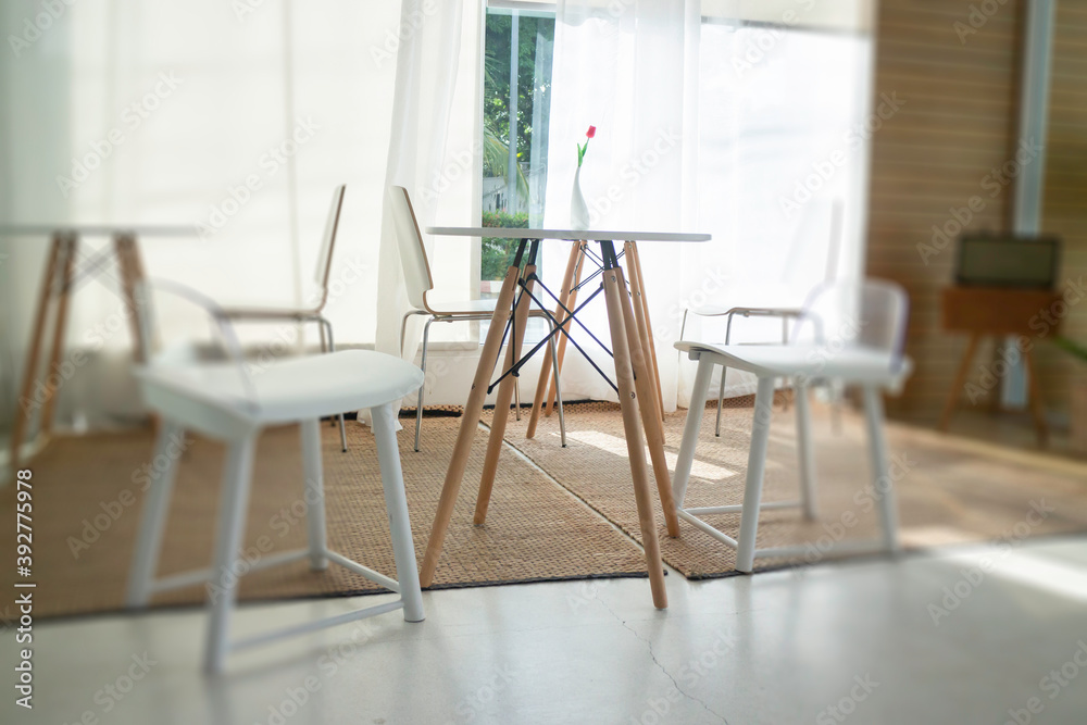 Fototapeta premium Table and seat in co-working space