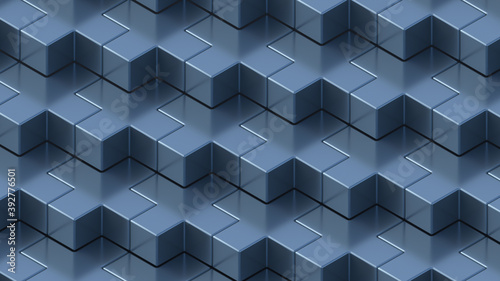 Abstract 3D render. Blue medical cross or x or plus. Symbols or signs. Modern pattern illustration. Background wallpaper. Health care poster or banner design. Isometric composition.
