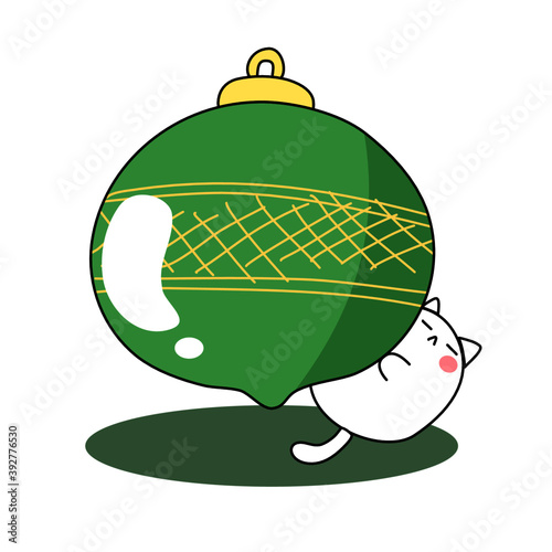 illustration of a green Christmas ball