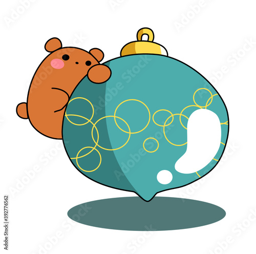 bear and Christmas ball