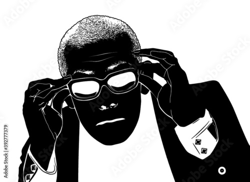 サングラスをした男性シルエット