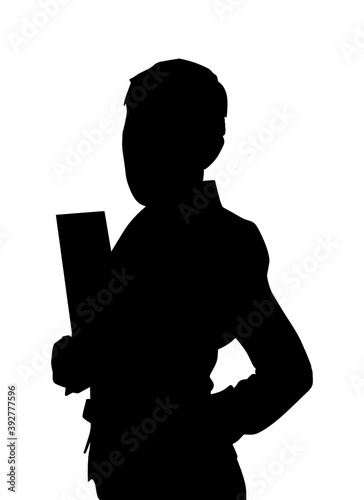 点検する男性シルエット