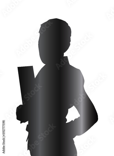 点検する男性シルエット