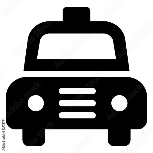 
Public transport, taxi icon in solid design 

