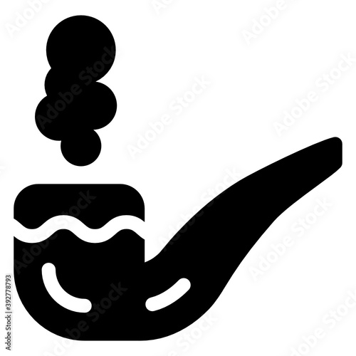 
Hipster trendy accessory, solid icon of tobacco 
