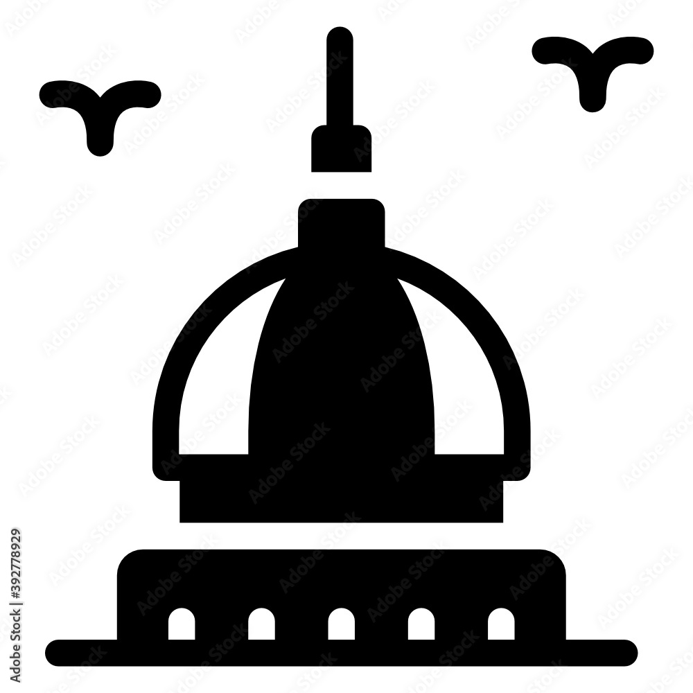 Obraz premium Cathedral church of st paul the apostle, solid icon design 