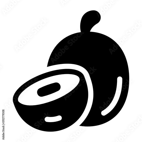 
Icon of sapodilla in editable style 
