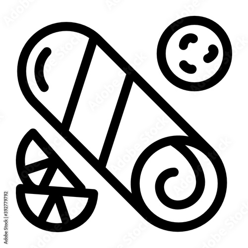
Fried roll icon in editable style, filled vector 
