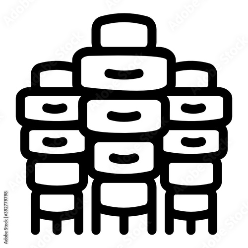 The hive, singaporean hostel building solid icon