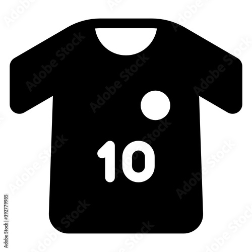 
Sportswear icon, sports shirt in editable solid style 
