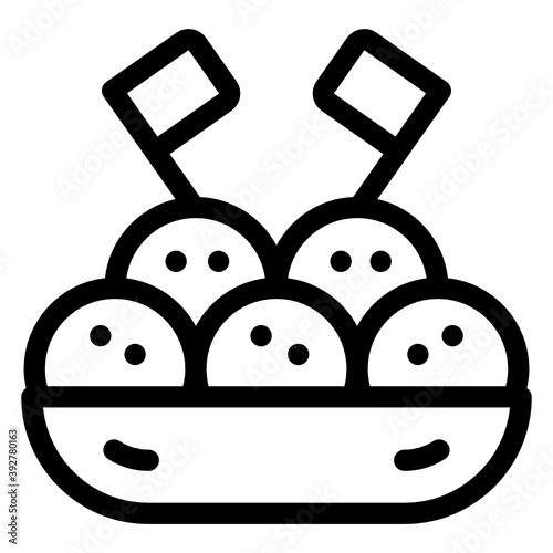 
Netherland traditional chicken nuggets, solid icon of bitterballen 
