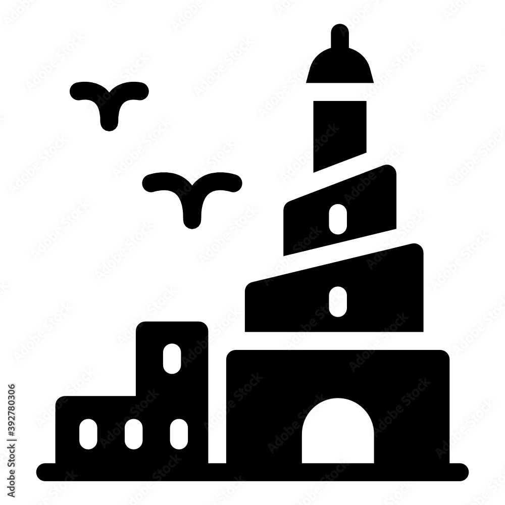 Famous qatar landmark, the glyph icon
Famous qatar landmark, the glyph icon