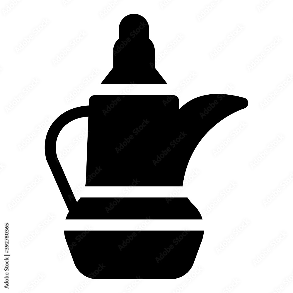 Obraz premium A pot with handle, concept of arabic pot icon 