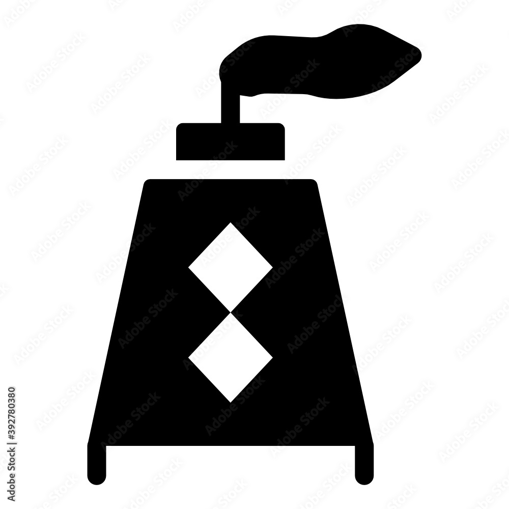 Obraz premium Smoke from building, brick kiln solid icon 