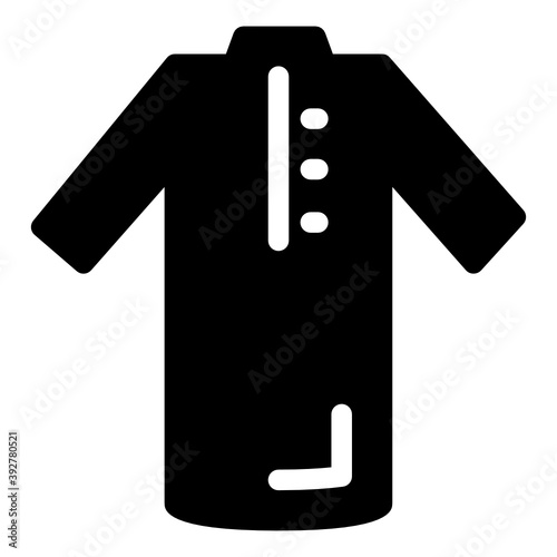 
A traditional arabic kurta, solid icon 
