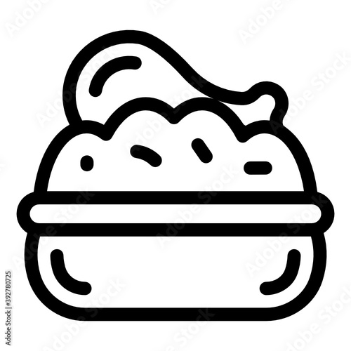 
Chicken rice vector in modern filled style 
