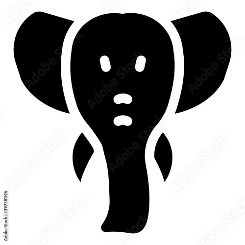 
Icon of ganesha in modern filled style 
