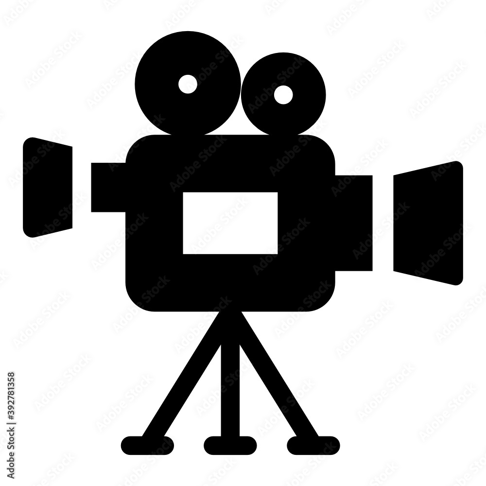 Filled design of professional video camera icon
Filled design of professional video camera icon