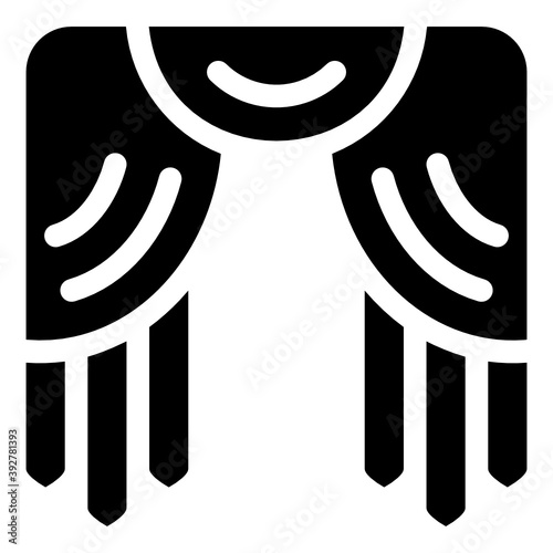 
Theatre curtains vector in solid design, room blinds 
