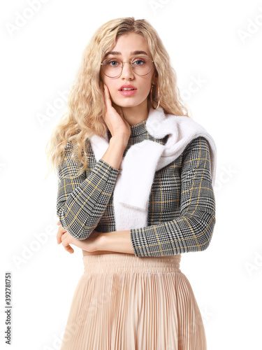 Beautiful young woman in wa...