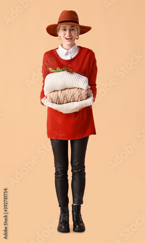 Beautiful young woman with ...