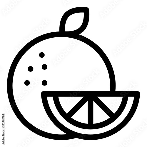 
Tangerine icon in editable solid style, citrus fruit
