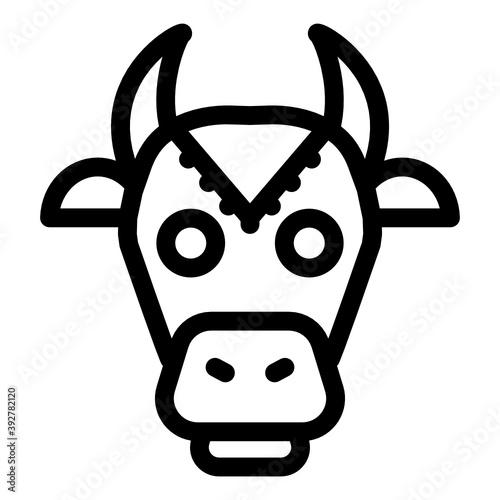 
Holy cow head icon, filled vector 
