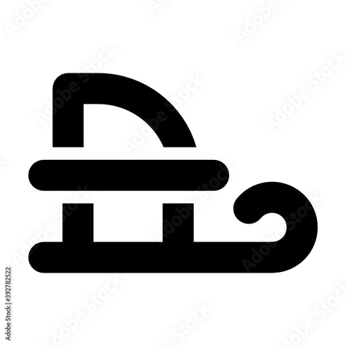 
An icon design of santa sled in modern solid style 
