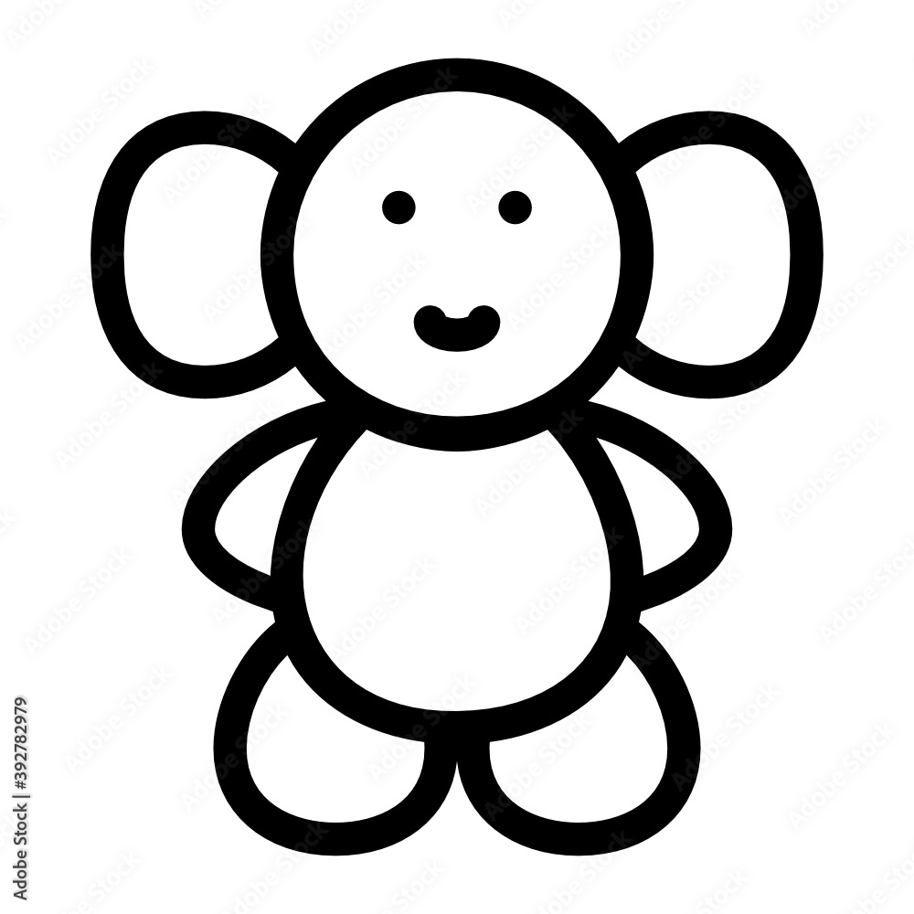 Fototapeta premium Teddy bear solid icon, soft toy visual 