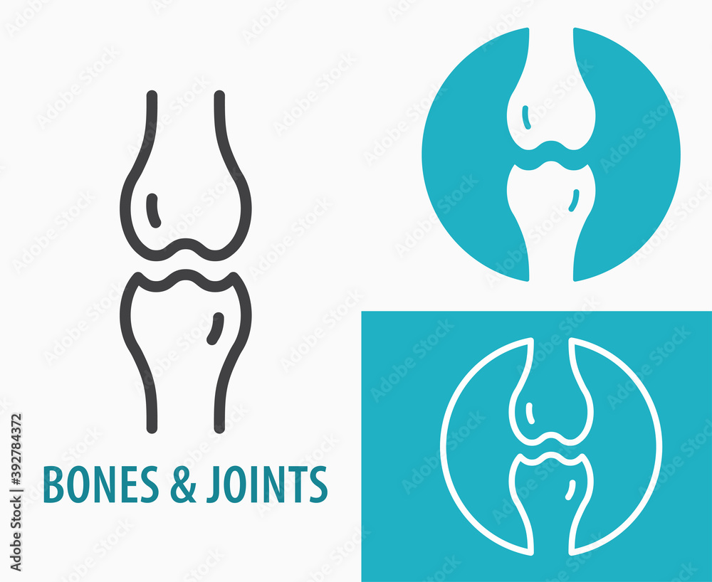 Joint icon. Knee bones logo template. Vector illustration. Joint icon. Knee bones logo template. Vector illustration.