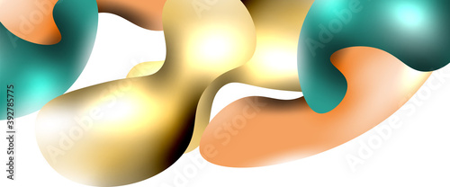 Bubbles abstract background. Liquid splashes on white vector template