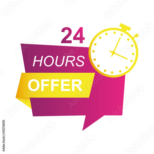 24 hours sale countdown badge with chronometer