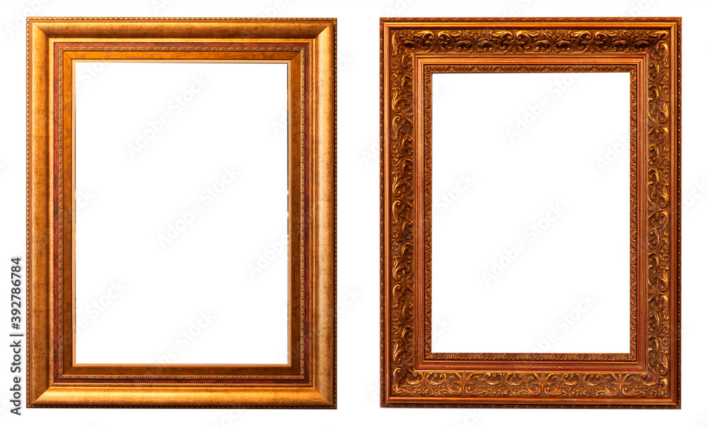 Frames picture baguettes isolated on white background set. Frames picture baguettes isolated on white background set.