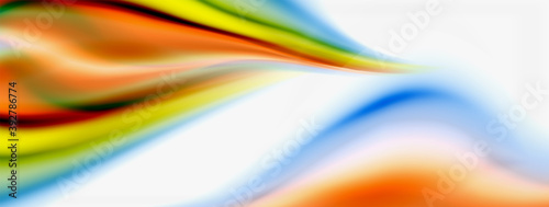 Abstract Background. Smooth flowing lines, blurred waves, rainbow color style stripes. Vector illustrations for covers, banners, flyers and posters and other