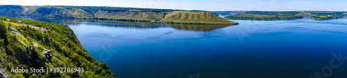 beautiful panorama landscape view of the mountains and the Dniester river Bakota