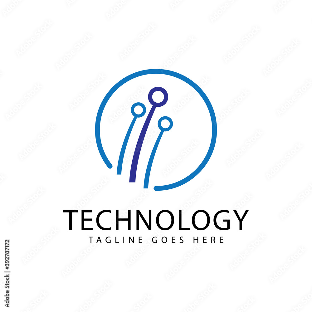 Technology logo icon vector template. Technology logo icon vector template.