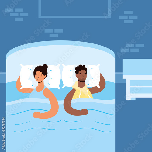 interracial couple suffering from insomnia characters