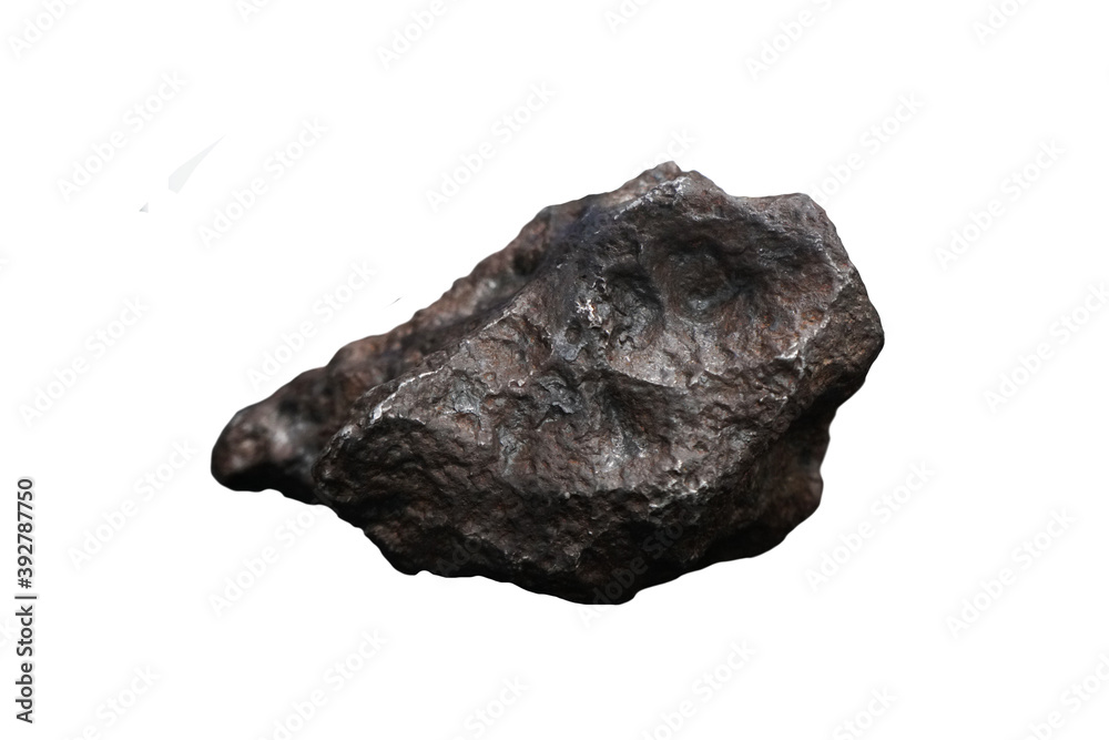Obraz premium Specimen of Campo del Cielo IAB Iron Meteorite isolated on white background.