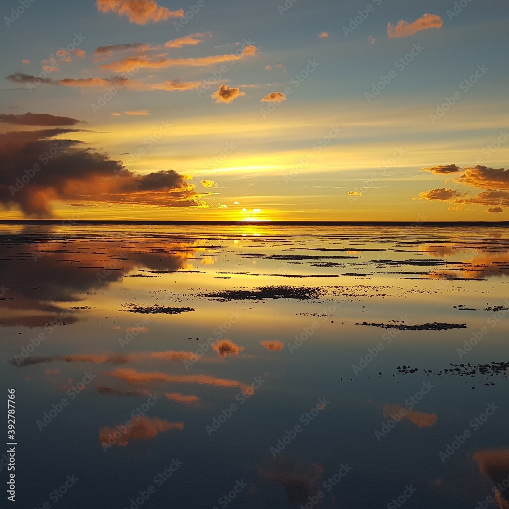 Sunset Uyuni Salt Flats, Bolivia