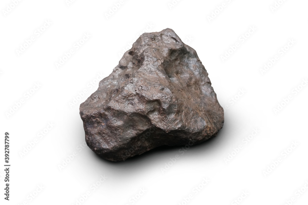 Speciment of Campo del Cielo IAB Iron Meteorite isolated on white background. - obrazy, fototapety, plakaty 