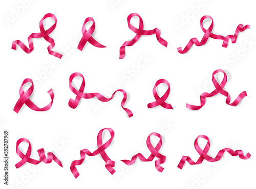 Pink Ribbon Cancer Realistic Set