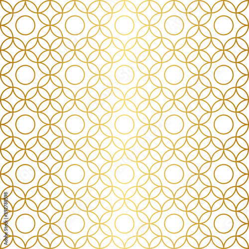 Oriental style seamless geometric vector pattern in gold