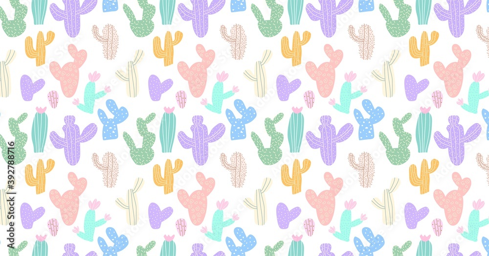 colorful cactus seamless pattern background colorful cactus seamless pattern background