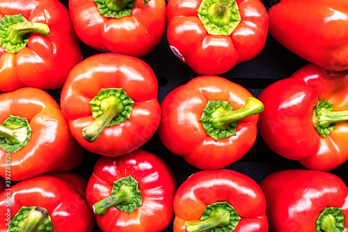 Nigerian Bell Peppers on display in supermarket