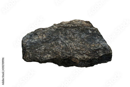 Big limestone rock isolated on a white background. stone for garden decoration