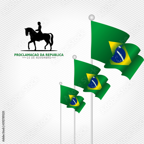 vector graphic of proclamação da república good forproclamação da república celebration. flat design. flyer design.flat illustration. Translation: proclamation of the Republic.