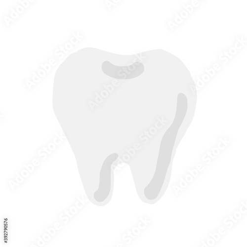 Tooth; Hand drawn vector illustration like woodblock print