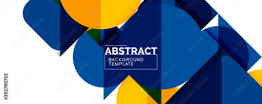 Simple circles and triangles abstract background. Vector illustration for covers, banners, flyers and posters and other designs