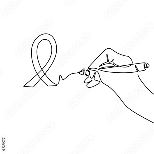 One line drawing of a hand ...