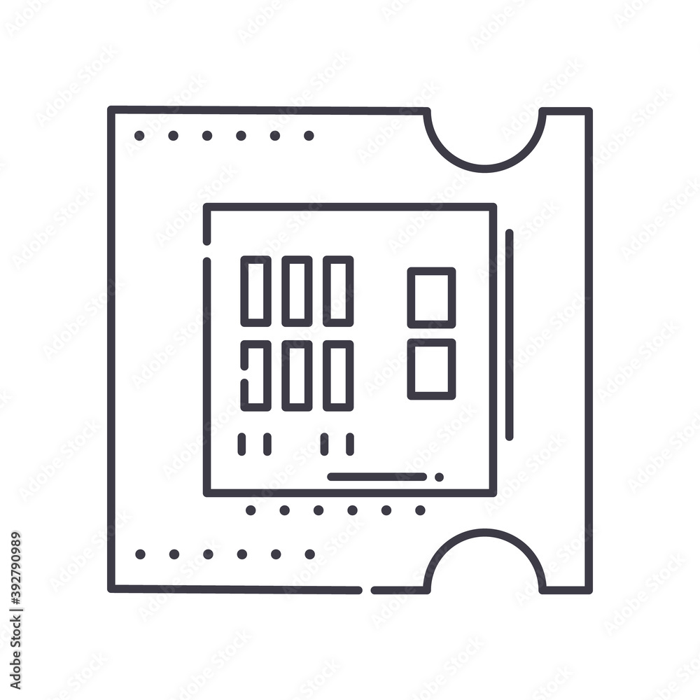 Processor icon, linear isolated illustration, thin line vector, web design sign, outline concept symbol with editable stroke on white background. Processor icon, linear isolated illustration, thin line vector, web design sign, outline concept symbol with editable stroke on white background.